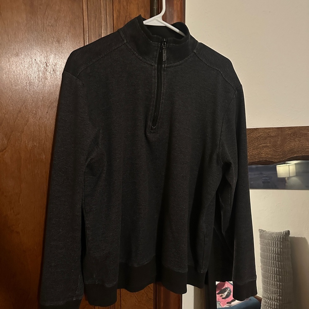 Men's Charcoal Zip-Up Sweater